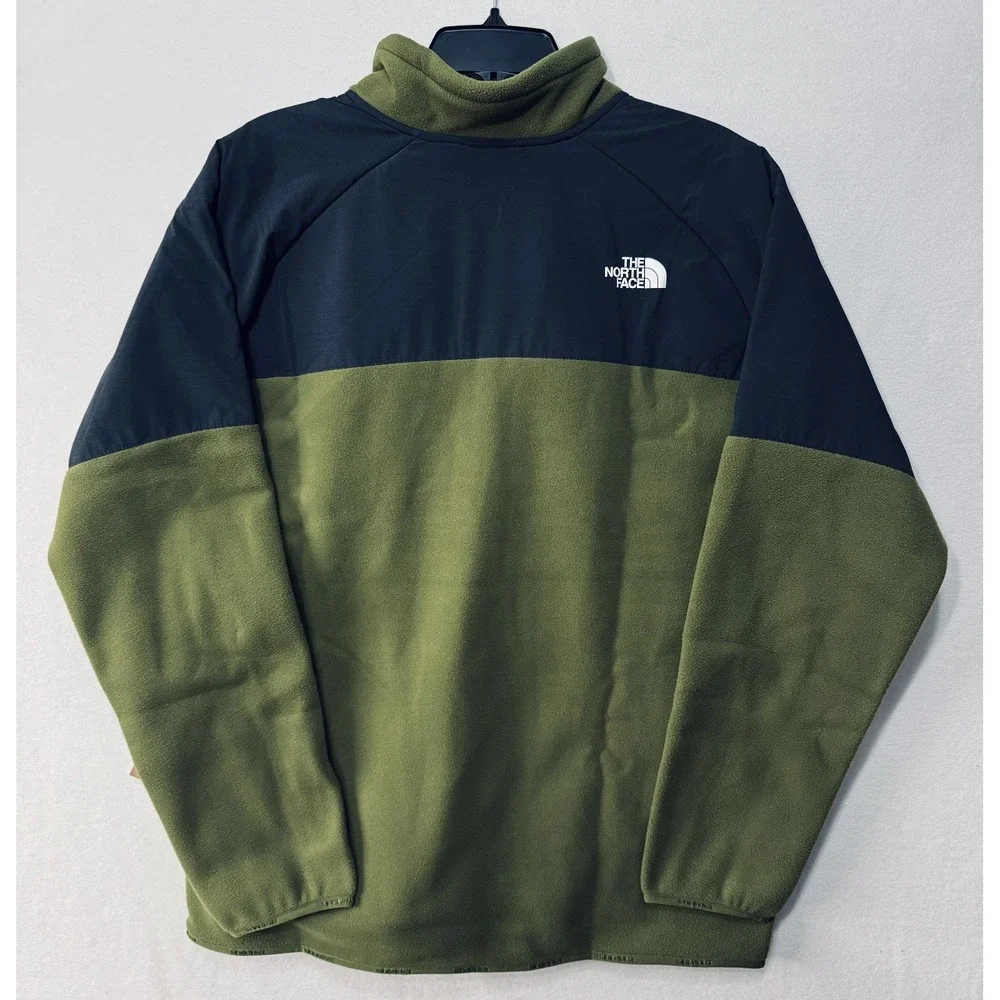 THE NORTH FACE Glacier Heavyweight 1/2 Zip Forest Olive/Asphalt Grey TNF Mens XL